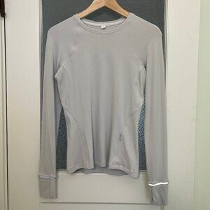 Lululemon "It's Rulu" Ribbed Long Sleeve Shirt in "Vapor", Size 6